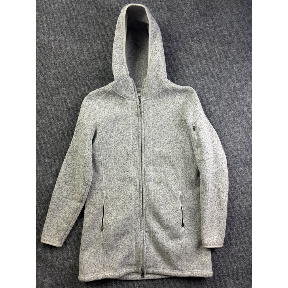 L.L.Bean‎ Sweater Fleece Hoodie Women Medium Grey Full Zip Outdoor Jacket